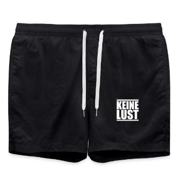 Keine Lust Null Bock Ohne Motivation Müde Faultier - Badeshorts - Schwarz - Vorne - AI Model Male 185 light (185cm)