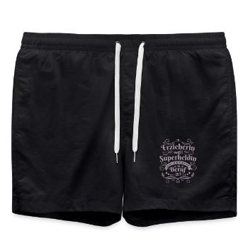 Erzieherin geschenkideen - Badeshorts - Schwarz - Vorne - AI Model Male 185 light (185cm)