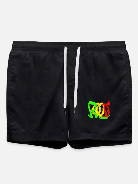 Rasta Farbblock Muster - Badeshorts - Schwarz