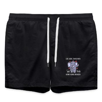 Tante und Nichte Bindung Beste Freunde Elefanten - Badeshorts - Schwarz - Vorne - AI Model Male 185 light (185cm)