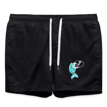 Fish Angler Fishing Rod Fishing - Swim Trunks - black - Front - AI Model Male 185 light (185cm)