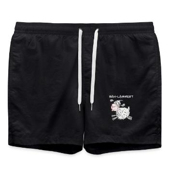 Belämmertes Schaf I Lustiges Schäfchen I Fun - Badeshorts - Schwarz - Vorne - AI Model Male 185 light (185cm)