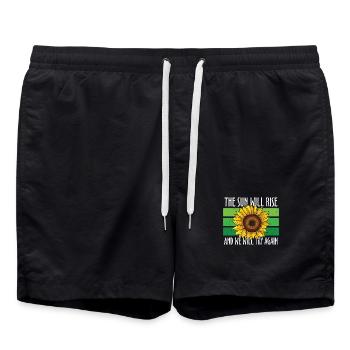 The Sun Will Rise And We Will Try Again - Badeshorts - Schwarz - Vorne - AI Model Male 185 light (185cm)