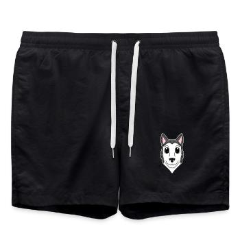 Propriétaire de chien de tête de husky sibérien - Short de bain - noir - Devant - AI Model Male 185 light (185cm)