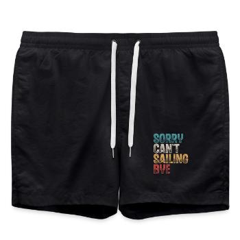Voilier Voilier Voilier Rétro Vintage - Short de bain - noir - Devant - AI Model Male 185 light (185cm)
