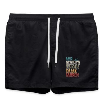 Kajak Kajakfahren paddeln Kajaker Kajakerin - Badeshorts - Schwarz - Vorne - AI Model Male 185 light (185cm)