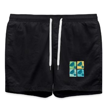 Badminton Shuttlecocks Pop Art - Short de bain - noir - Devant - AI Model Male 185 light (185cm)