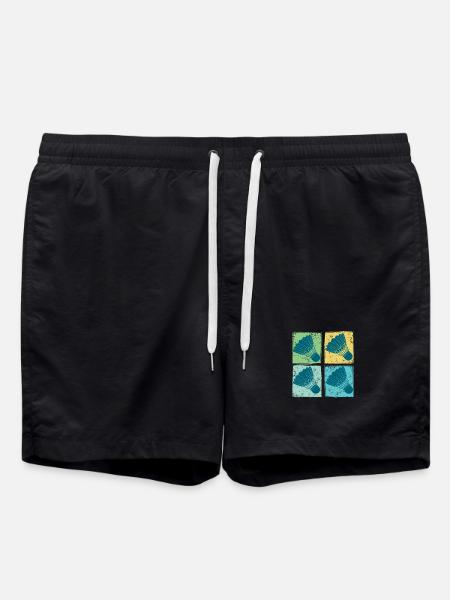 Badminton Shuttlecocks Pop Art - Swim Trunks - black