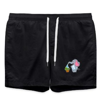 Elephant Gardener Plant Garden - Swim Trunks - black - Front - AI Model Male 185 light (185cm)