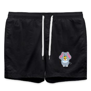 Pizza éléphant - Short de bain - noir - Devant - AI Model Male 185 light (185cm)