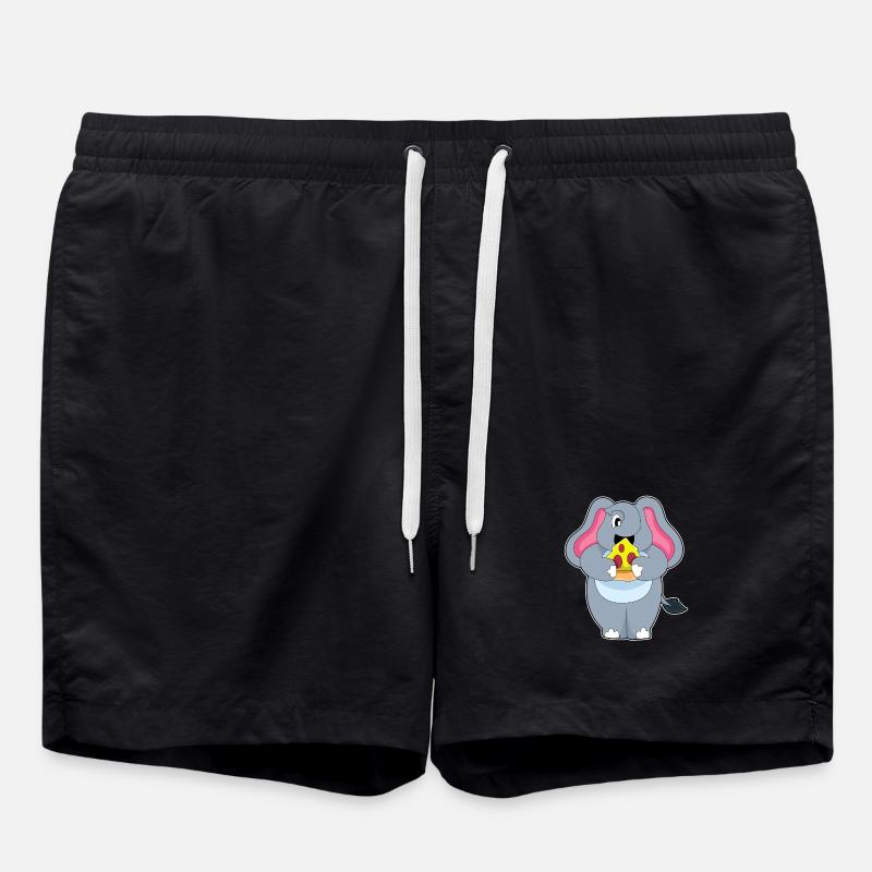 Elephant Pizza - Swim Trunks - black