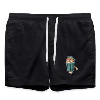 Dog Trash Can - Swim Trunks - black - Front - AI Model Male 185 light (185cm)