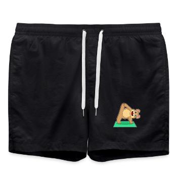 Bär Yoga Fitness Gymnastik - Badeshorts - Schwarz - Vorne - AI Model Male 185 light (185cm)
