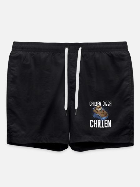 Chillen Digga Chillen Faultier - Badeshorts - Schwarz
