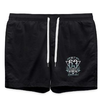 63. Geburtstag Da Fängt Das Leben An - Badeshorts - Schwarz - Vorne - AI Model Male 185 light (185cm)