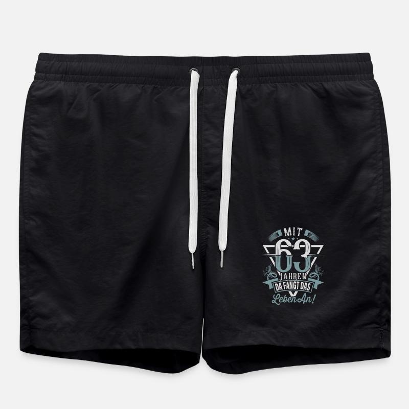 63. Geburtstag Da Fängt Das Leben An - Badeshorts - Schwarz