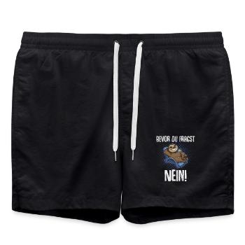 Bevor Du Fragst Nein! - Badeshorts - Schwarz - Vorne - AI Model Male 185 light (185cm)