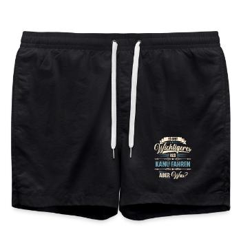 Kanu Kanufahrer Kanufahren - Badeshorts - Schwarz - Vorne - AI Model Male 185 light (185cm)