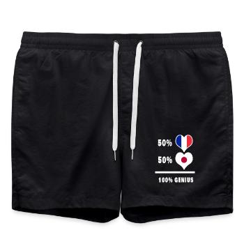 La France et le Japon génie / cadeau - Short de bain - noir - Devant - AI Model Male 185 light (185cm)