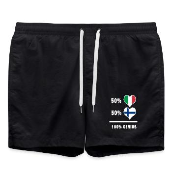 Italien und Finnland genial / Geschenk - Badeshorts - Schwarz - Vorne - AI Model Male 185 light (185cm)