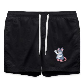 Maus Kaffee Tasse - Badeshorts - Schwarz - Vorne - AI Model Male 185 light (185cm)