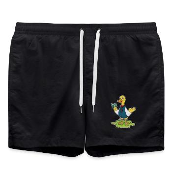 Duck Teacher Book School - Swim Trunks - black - Front - AI Model Male 185 light (185cm)