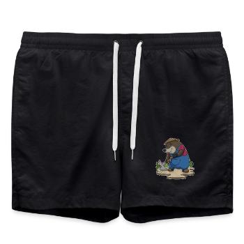 Ferme de pioches du Fermier de Taupes - Short de bain - noir - Devant - AI Model Male 185 light (185cm)