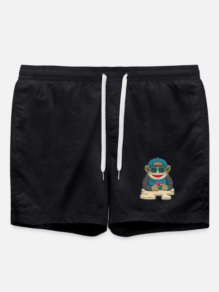 Monkey Poker Poker Cards - Swim Trunks - black