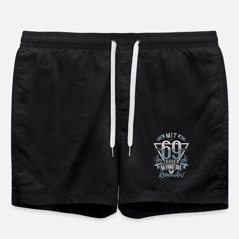 69. Geburtstag Da Fängt Das Leben An - Badeshorts - Schwarz