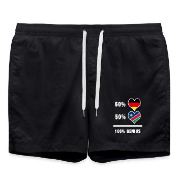 Germany and Namibia 100% Ingenious / Gift - Swim Trunks - black - Front - AI Model Male 185 light (185cm)