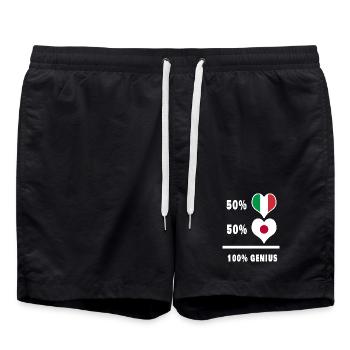 L'Italie et le Japon génie / cadeau - Short de bain - noir - Devant - AI Model Male 185 light (185cm)