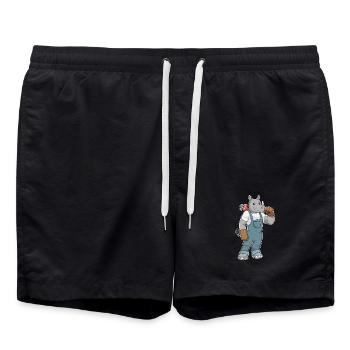 Pompe à eau Rhino Plumber, Artisanat - Short de bain - noir - Devant - AI Model Male 185 light (185cm)