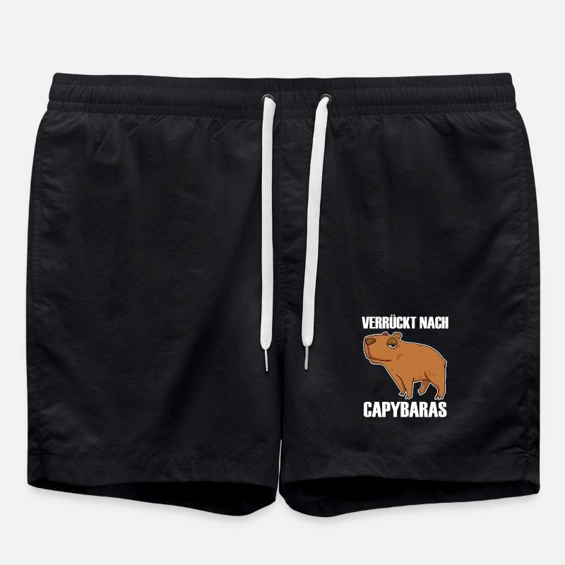 Capybara Wasserschwein - Badeshorts - Schwarz