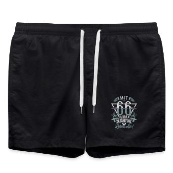 66. Geburtstag Da Fängt Das Leben An - Badeshorts - Schwarz - Vorne - AI Model Male 185 light (185cm)