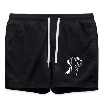 Doberman Head "Black Edition" - Swim Trunks - black - Front - AI Model Male 185 light (185cm)