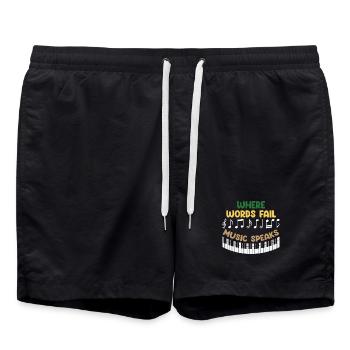 Conception musicale avec des messages de motivation - Short de bain - noir - Devant - AI Model Male 185 light (185cm)
