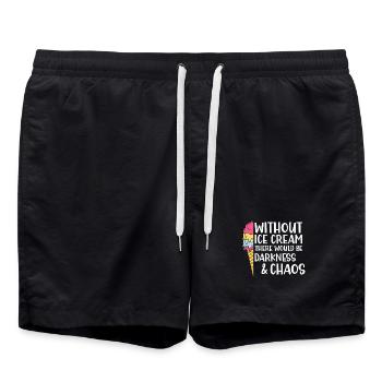 Zitat divertente su gelato e caos - Swim Trunks - black - Front - AI Model Male 185 light (185cm)