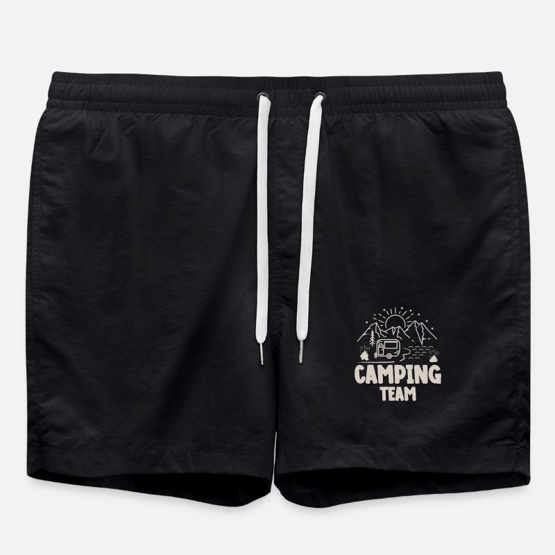 Camping Team Camper Campen - Swim Trunks - black