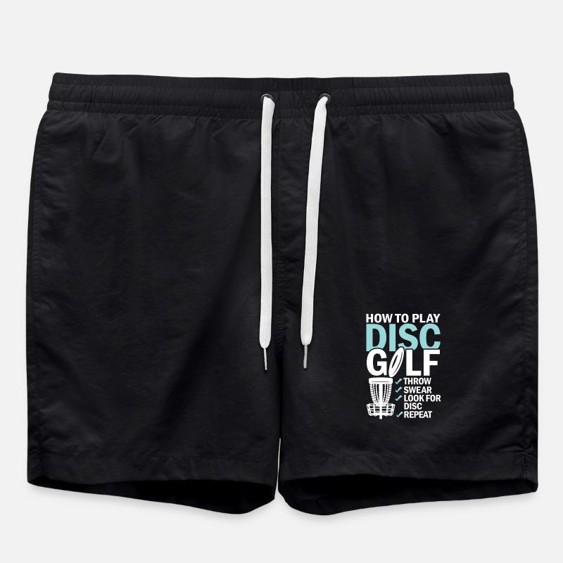 Discgolf Lernen Motivation Design - Badeshorts - Schwarz