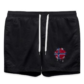 Norwegen - Badeshorts - Schwarz - Vorne - AI Model Male 185 light (185cm)
