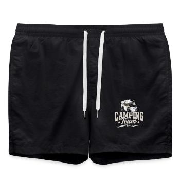 Camping Team Camper Campen - Badeshorts - Schwarz - Vorne - AI Model Male 185 light (185cm)