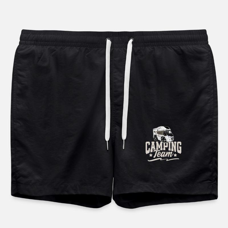 Camping Team Camper Campen - Swim Trunks - black
