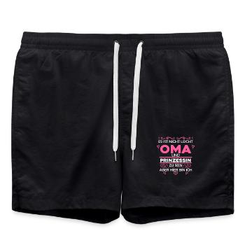 Oma Prinzessin - Badeshorts - Schwarz - Vorne - AI Model Male 185 light (185cm)
