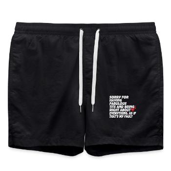 Désolé je suis fabuleux - Short de bain - noir - Devant - AI Model Male 185 light (185cm)