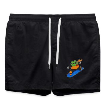 Frosch Snowboarder Snowboard - Badeshorts - Schwarz - Vorne - AI Model Male 185 light (185cm)