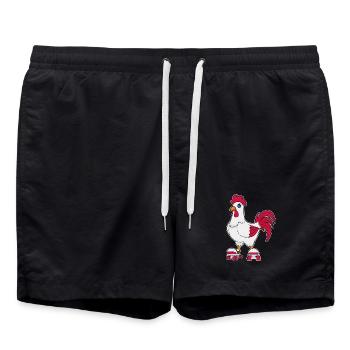 Hahn Rollschuhfahren Rollschuhe - Badeshorts - Schwarz - Vorne - AI Model Male 185 light (185cm)