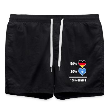 Deutschland und Somalia 100% Genial / Geschenk - Badeshorts - Schwarz - Vorne - AI Model Male 185 light (185cm)