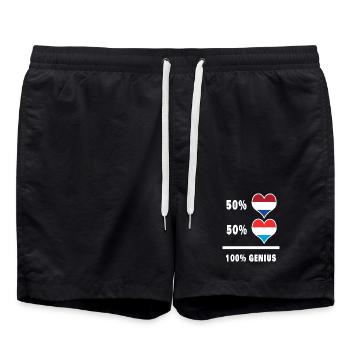 Luxembourg et Pays-Bas - Genial//Geschenk - Short de bain - noir - Devant - AI Model Male 185 light (185cm)