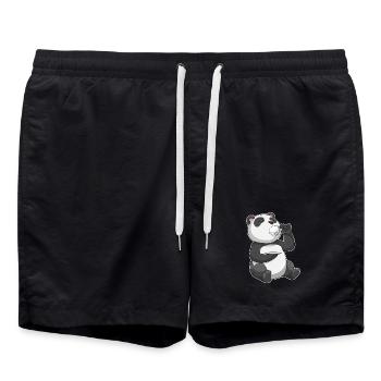 Panda Tasse - Badeshorts - Schwarz - Vorne - AI Model Male 185 light (185cm)