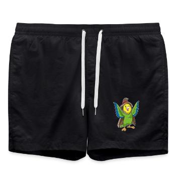 Parrot Wizard Hat - Swim Trunks - black - Front - AI Model Male 185 light (185cm)